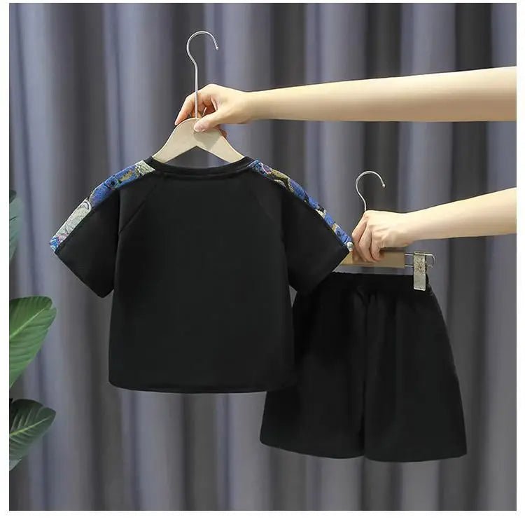 Summer Baby Boy Clothes Set Children Girls Fashion Bear Printed T-shirts and Shorts 2pcs Suit Kid Casual Top Bottom Outfiots - Mom & Kids