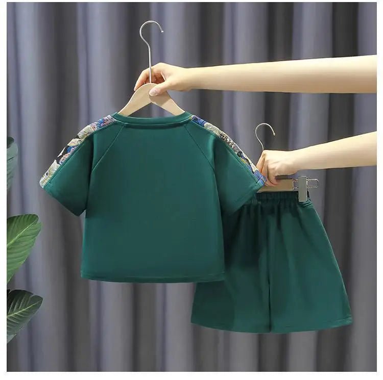 Summer Baby Boy Clothes Set Children Girls Fashion Bear Printed T-shirts and Shorts 2pcs Suit Kid Casual Top Bottom Outfiots - Mom & Kids
