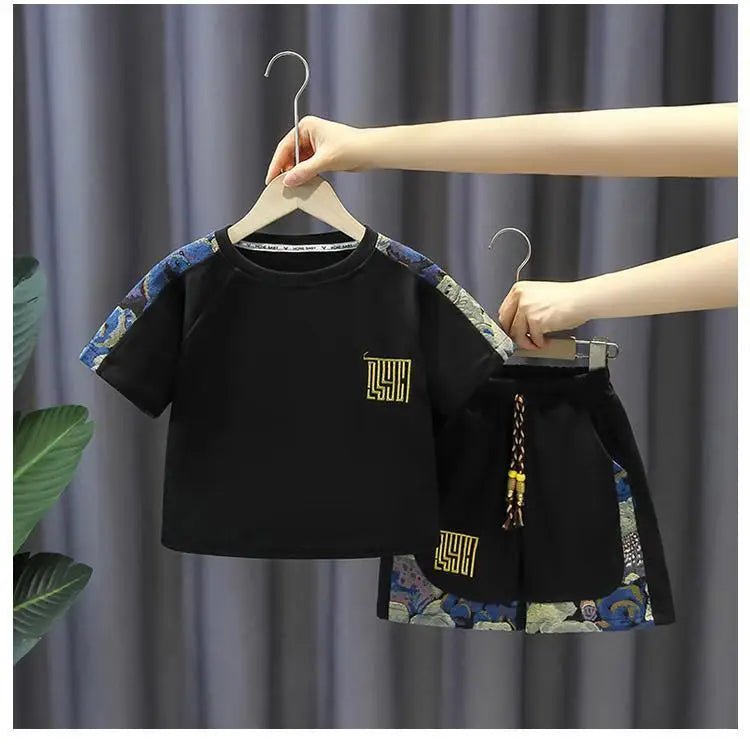 Summer Baby Boy Clothes Set Children Girls Fashion Bear Printed T-shirts and Shorts 2pcs Suit Kid Casual Top Bottom Outfiots - Mom & Kids