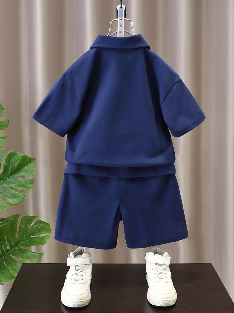 Summer Baby Boys Clothes Suits Kids Patchwork POLO Shirts and Shorts 2pcs Suit Children Short Sleeve Tracksuits Boys Sports Set - Mom & Kids