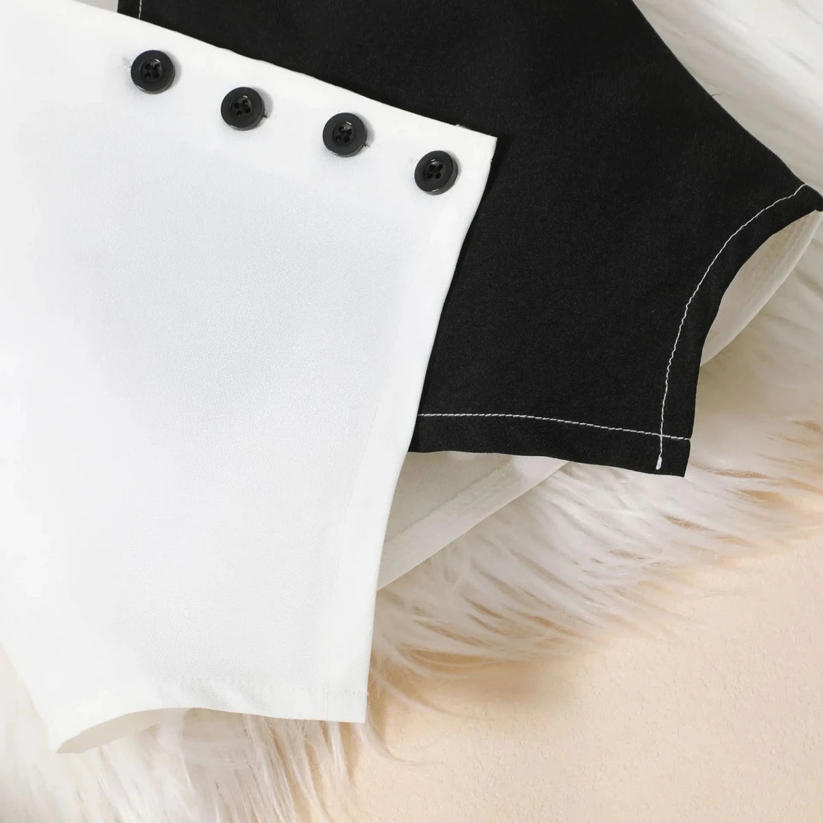 Summer Baby Girl Suits Toddler Clothes Set Black Whit Vest Wide Leg Trousers Flare Pants Kids Outfit Elegant Fashion Children - Mom & Kids