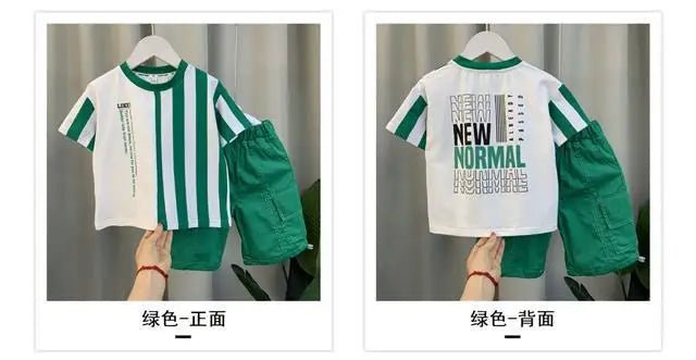 Summer Boy Clothing Suit New Children's Clothes Set Boys Short Sleeve T-Shirt Shorts 2 Piece Set Kids Sportswear Suit 2 4 6 8Y [Avaiilable] - Mom & Kids