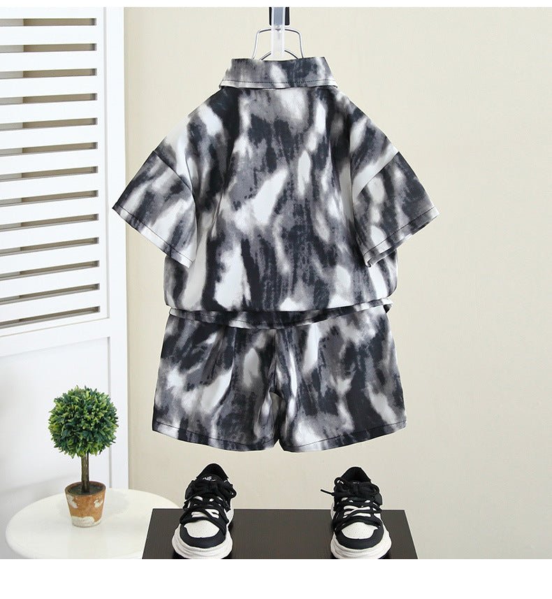 Summer Boys Clothes Suit Fashion Children's Shirt+Shorts 2Pcs/Set Toddler Wedding Party Suit Kids Vacation Outfit 2-11 Years - Mom & Kids
