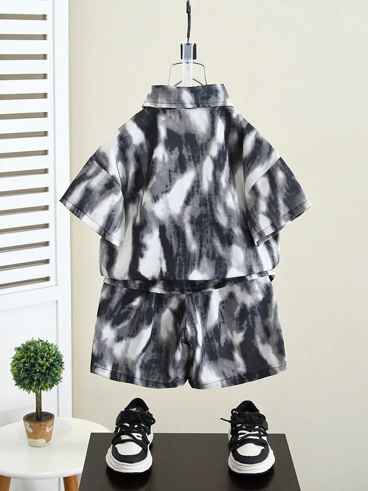 Summer Boys Clothes Suit Fashion Children's Shirt+Shorts 2Pcs/Set Toddler Wedding Party Suit Kids Vacation Outfit 2-11 Years - Mom & Kids