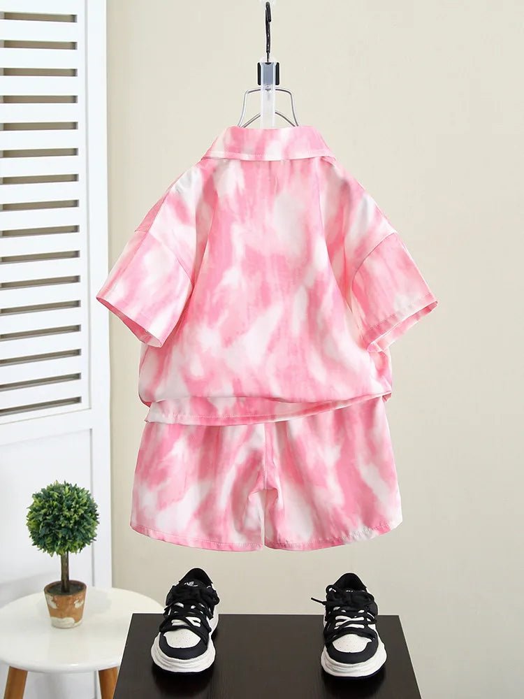 Summer Boys Clothes Suit Fashion Children's Shirt+Shorts 2Pcs/Set Toddler Wedding Party Suit Kids Vacation Outfit 2-11 Years - Mom & Kids