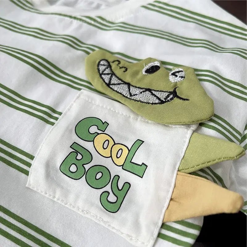 Summer Children Clothes Boys Girls Short-sleeved Striped T-shirt +Shorts 2Pcs Set Babies Fashion Round Neck Outfits Kids Suits - Mom & Kids