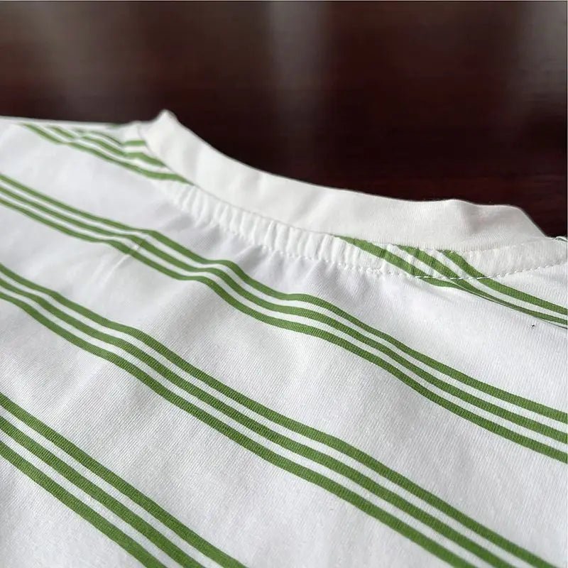 Summer Children Clothes Boys Girls Short-sleeved Striped T-shirt +Shorts 2Pcs Set Babies Fashion Round Neck Outfits Kids Suits - Mom & Kids