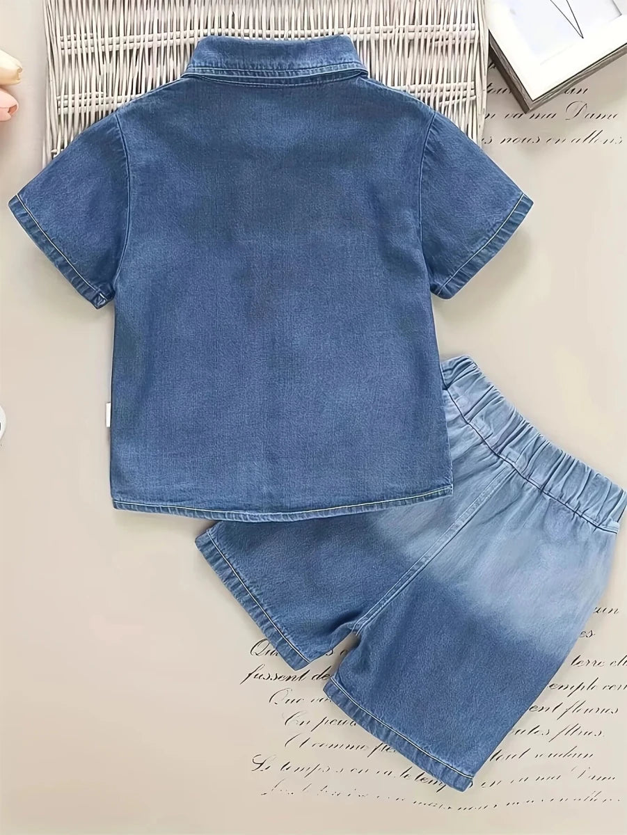 Summer Children's clothing denim suit for the baby T-shirt and jeans Two-piece set - Mom & Kids