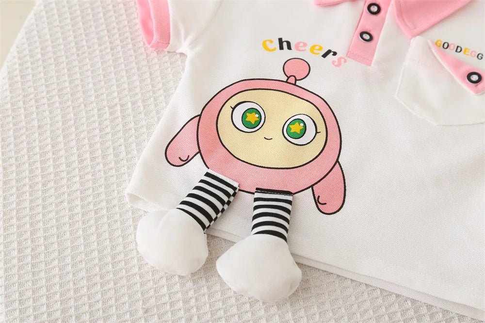 Summer Clothes for Children Baby Girls Cartoon T-Shirt And Shorts 2pcs Set Kids Infant Toddler Fashion Tracksuit - Mom & Kids