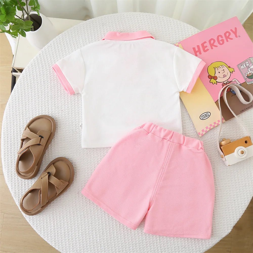 Summer Clothes for Children Baby Girls Cartoon T-Shirt And Shorts 2pcs Set Kids Infant Toddler Fashion Tracksuit - Mom & Kids
