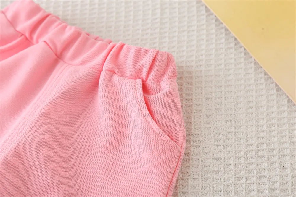 Summer Clothes for Children Baby Girls Cartoon T-Shirt And Shorts 2pcs Set Kids Infant Toddler Fashion Tracksuit - Mom & Kids