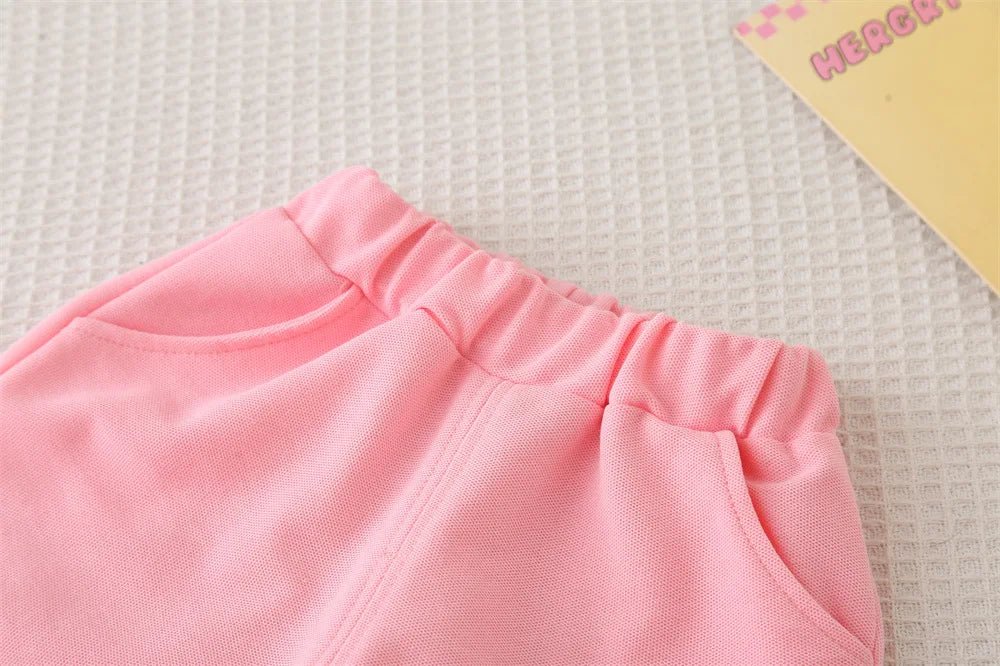 Summer Clothes for Children Baby Girls Cartoon T-Shirt And Shorts 2pcs Set Kids Infant Toddler Fashion Tracksuit - Mom & Kids