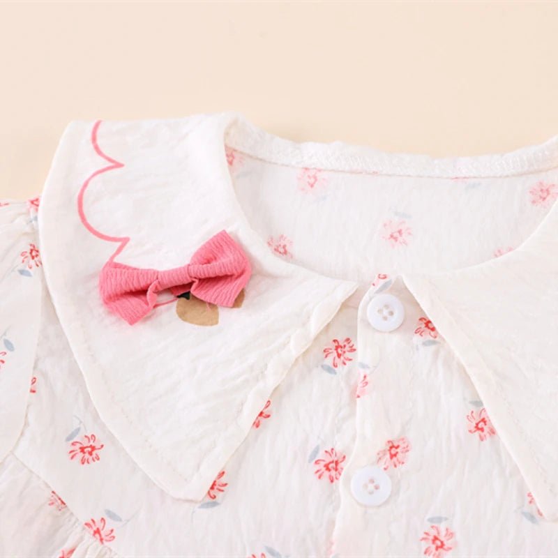 Summer Fashion Baby Clothes Suit Children Short Sleeved Flower Shirt Shorts 2Pcs/Sets Kids Girls Clothing Infant Casual Costume - Mom & Kids