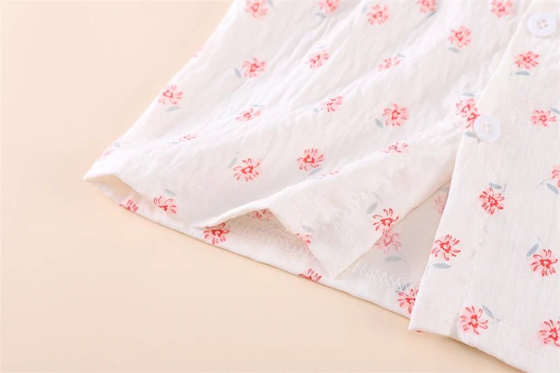 Summer Fashion Baby Clothes Suit Children Short Sleeved Flower Shirt Shorts 2Pcs/Sets Kids Girls Clothing Infant Casual Costume - Mom & Kids