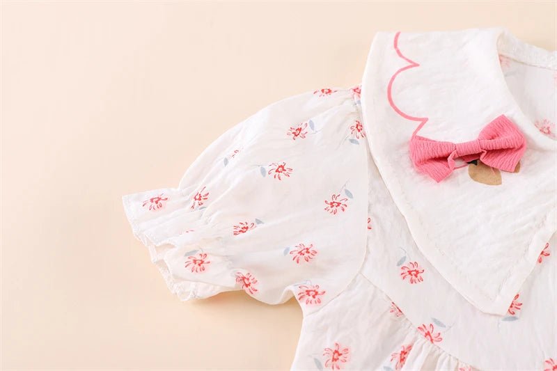 Summer Fashion Baby Clothes Suit Children Short Sleeved Flower Shirt Shorts 2Pcs/Sets Kids Girls Clothing Infant Casual Costume - Mom & Kids