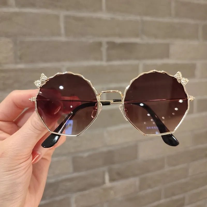 Summer Fashion Kids Sunglasses Trendy Bowknot Metal Frame Sun Glasses for Boys Girls Outdoor Anti UV Eyewear UV400 - Mom & Kids