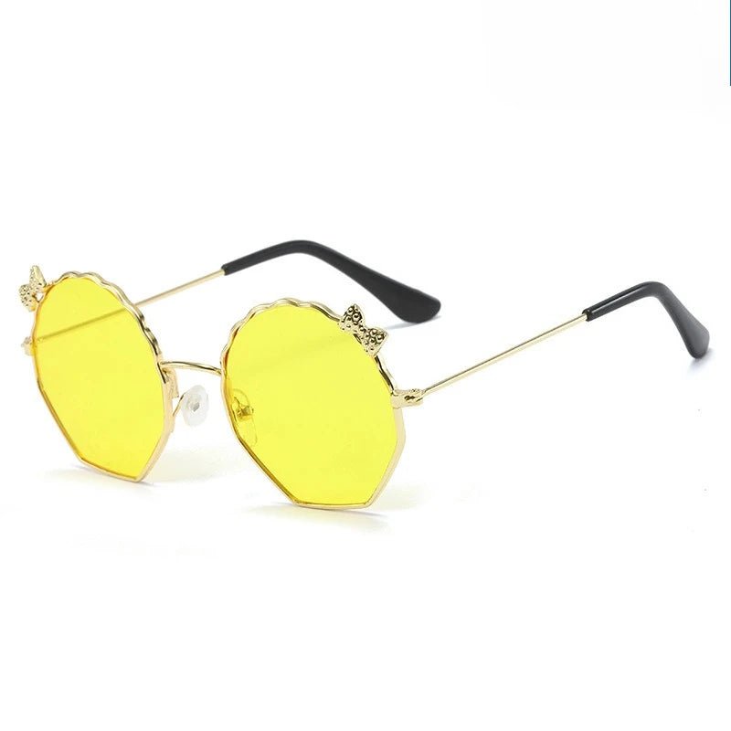 Summer Fashion Kids Sunglasses Trendy Bowknot Metal Frame Sun Glasses for Boys Girls Outdoor Anti UV Eyewear UV400 - Mom & Kids
