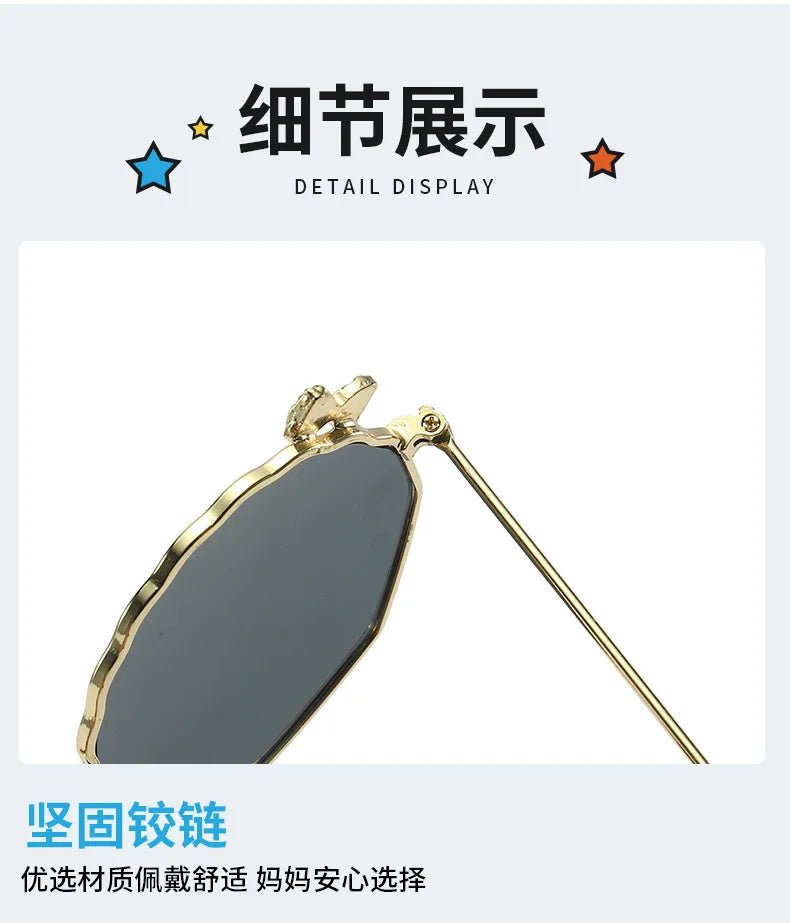 Summer Fashion Kids Sunglasses Trendy Bowknot Metal Frame Sun Glasses for Boys Girls Outdoor Anti UV Eyewear UV400 - Mom & Kids