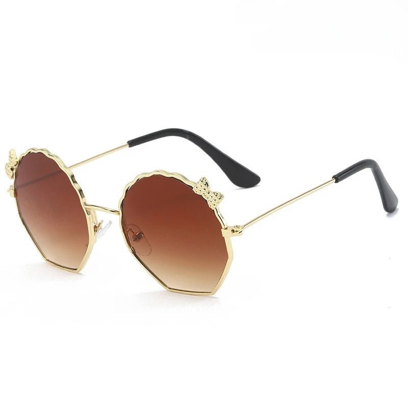 Summer Fashion Kids Sunglasses Trendy Bowknot Metal Frame Sun Glasses for Boys Girls Outdoor Anti UV Eyewear UV400 - Mom & Kids