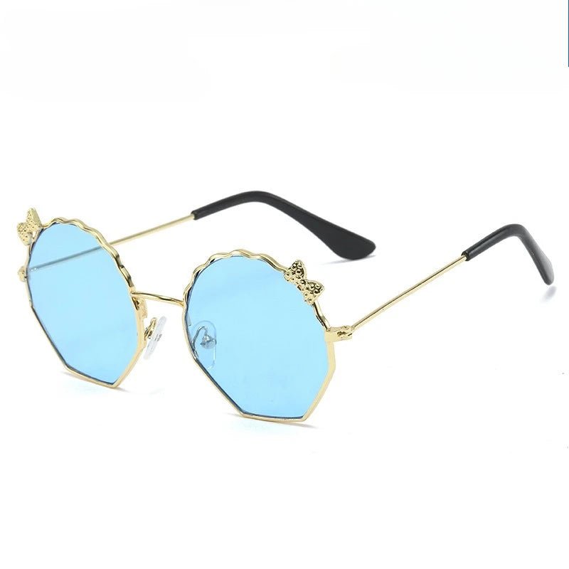Summer Fashion Kids Sunglasses Trendy Bowknot Metal Frame Sun Glasses for Boys Girls Outdoor Anti UV Eyewear UV400 - Mom & Kids