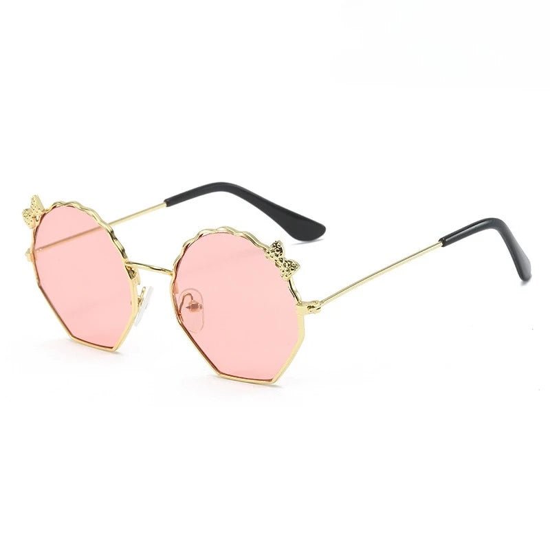 Summer Fashion Kids Sunglasses Trendy Bowknot Metal Frame Sun Glasses for Boys Girls Outdoor Anti UV Eyewear UV400 - Mom & Kids