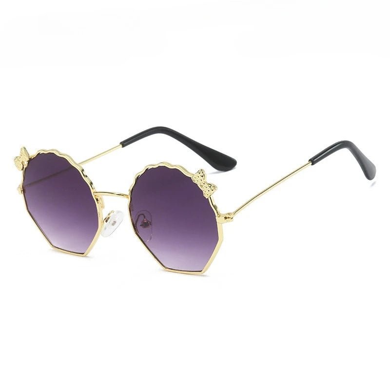 Summer Fashion Kids Sunglasses Trendy Bowknot Metal Frame Sun Glasses for Boys Girls Outdoor Anti UV Eyewear UV400 - Mom & Kids