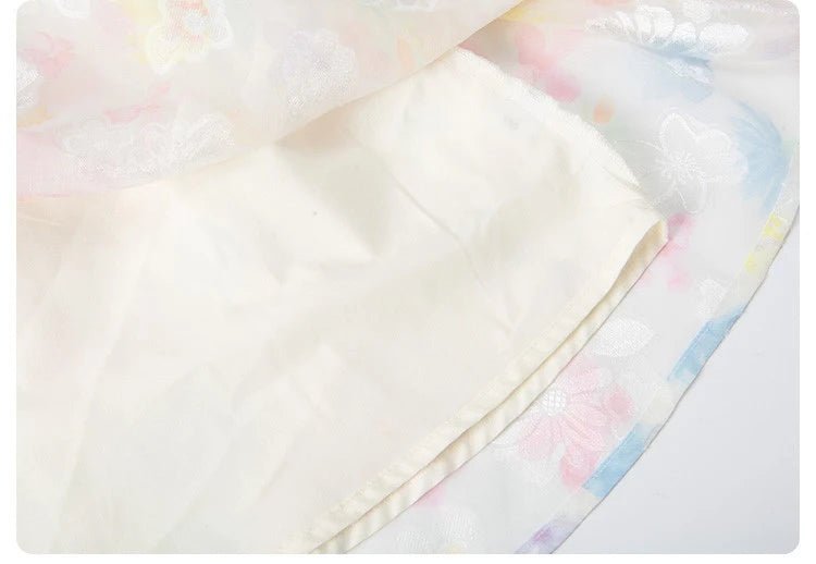 Summer girl's dress new style children's Western style floral chiffon princess dress printed baby's park play skirt - Mom & Kids