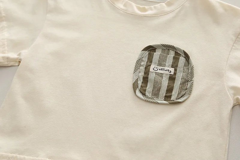 Summer Kid's Clothing Sets Boys' Short Sleeve Outfit Vertical Stripes T-shirt Pants 2Pcs Trendy Children's Costume Stylish - Mom & Kids