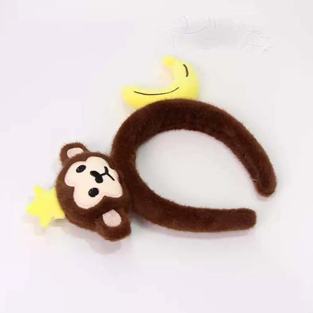 Sweet Hair Accessories Dachshund Hair Hoop Plaid Bow New Year Headwear Red Headband Moon Creative Cartoon Monkey Hairband Girls - Mom & Kids