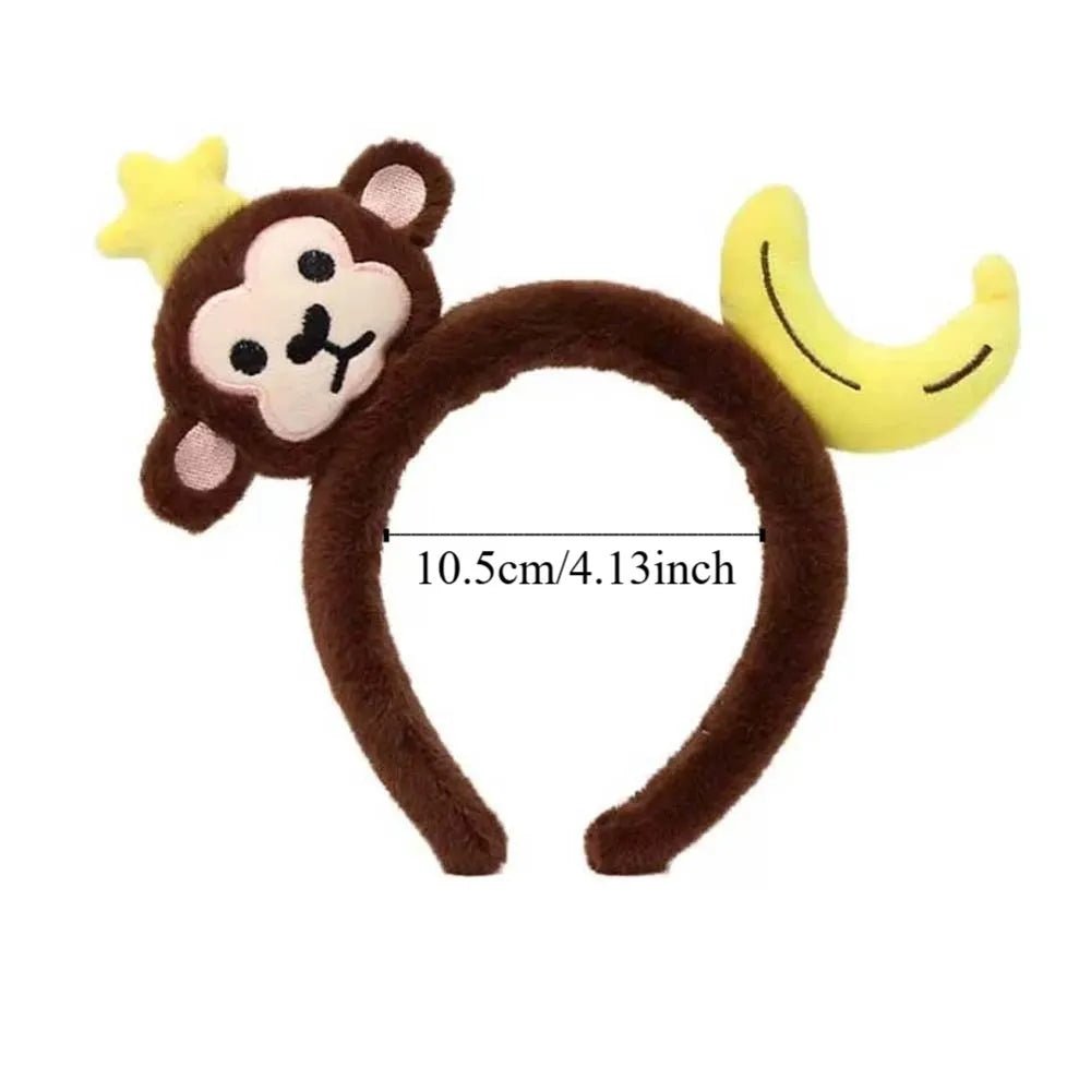 Sweet Hair Accessories Dachshund Hair Hoop Plaid Bow New Year Headwear Red Headband Moon Creative Cartoon Monkey Hairband Girls - Mom & Kids