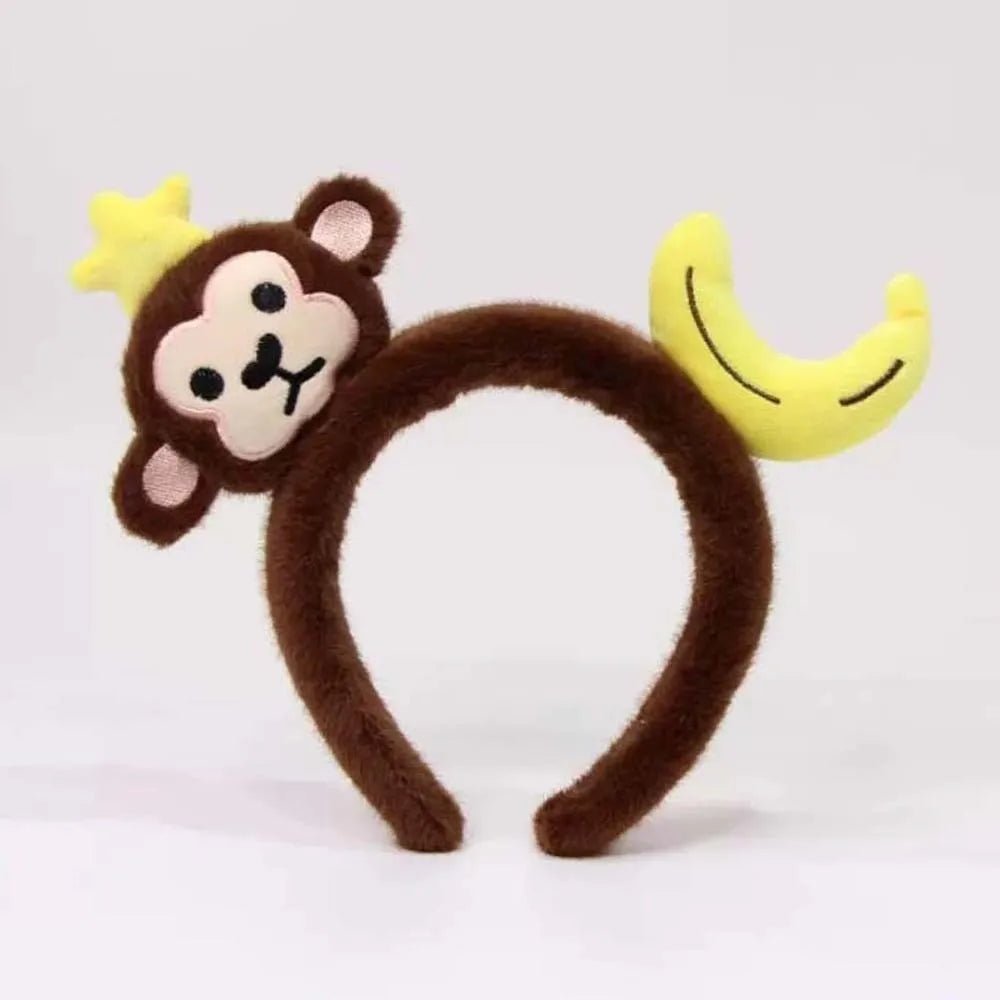 Sweet Hair Accessories Dachshund Hair Hoop Plaid Bow New Year Headwear Red Headband Moon Creative Cartoon Monkey Hairband Girls - Mom & Kids