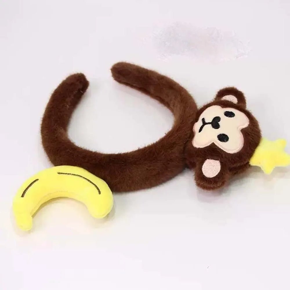 Sweet Hair Accessories Dachshund Hair Hoop Plaid Bow New Year Headwear Red Headband Moon Creative Cartoon Monkey Hairband Girls - Mom & Kids