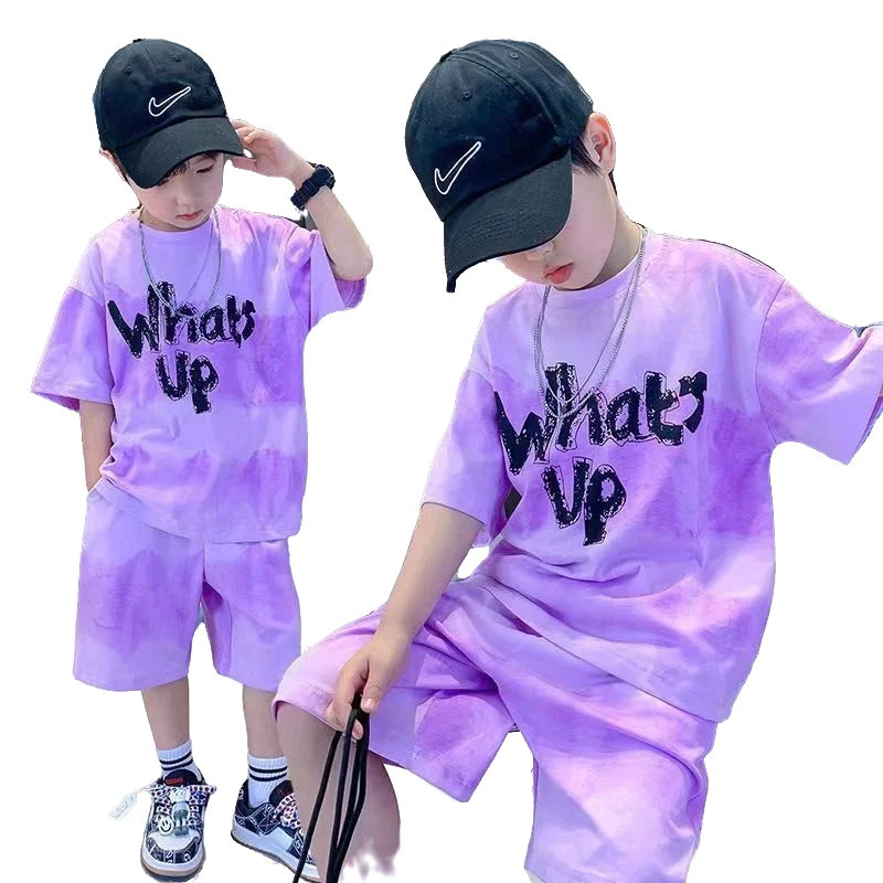 Teenage Boy Set kid clothing Suit Cotton Summer Outing Clothes Top Shorts 2PCS Clothing for Children's - Mom & Kids