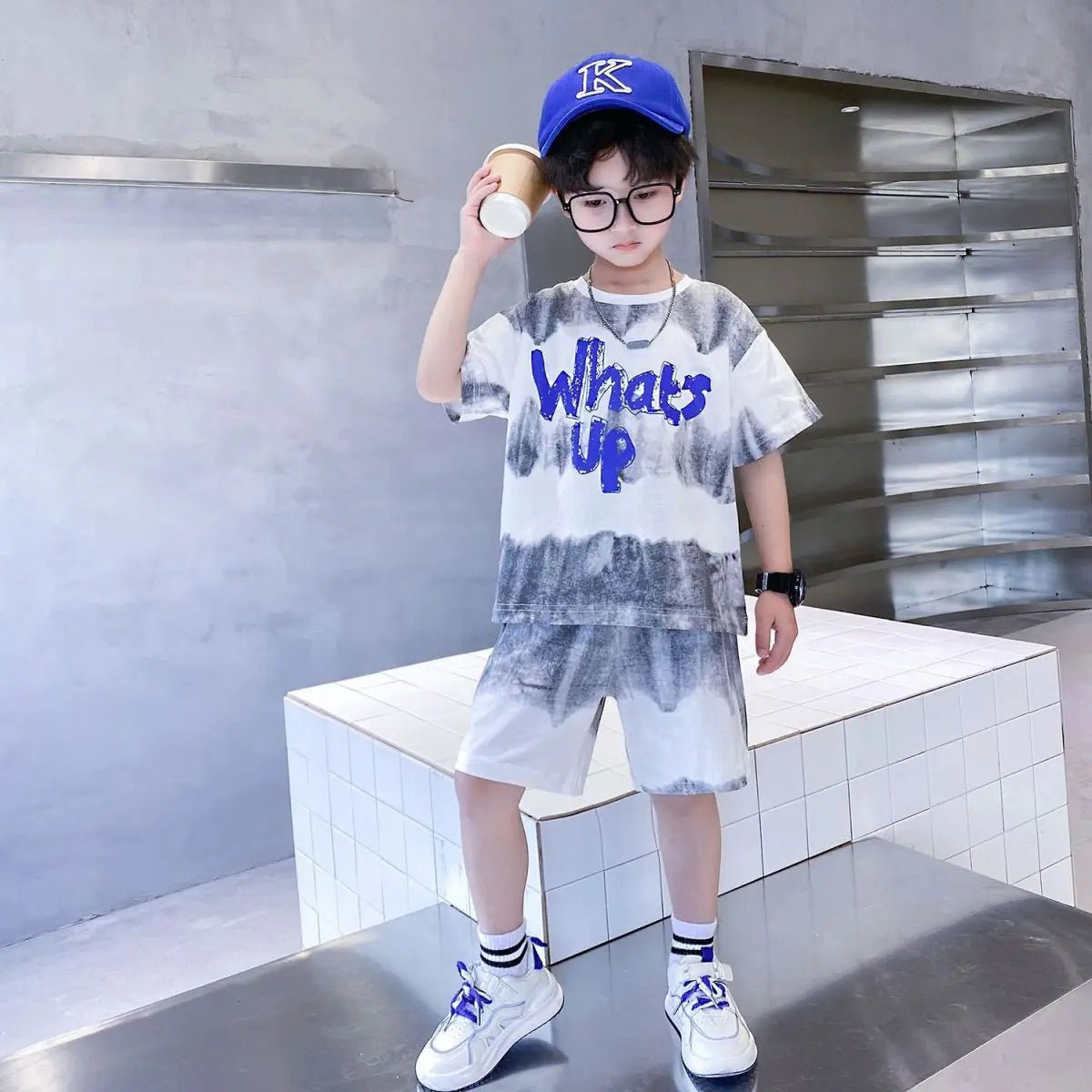 Teenage Boy Set kid clothing Suit Cotton Summer Outing Clothes Top Shorts 2PCS Clothing for Children's - Mom & Kids