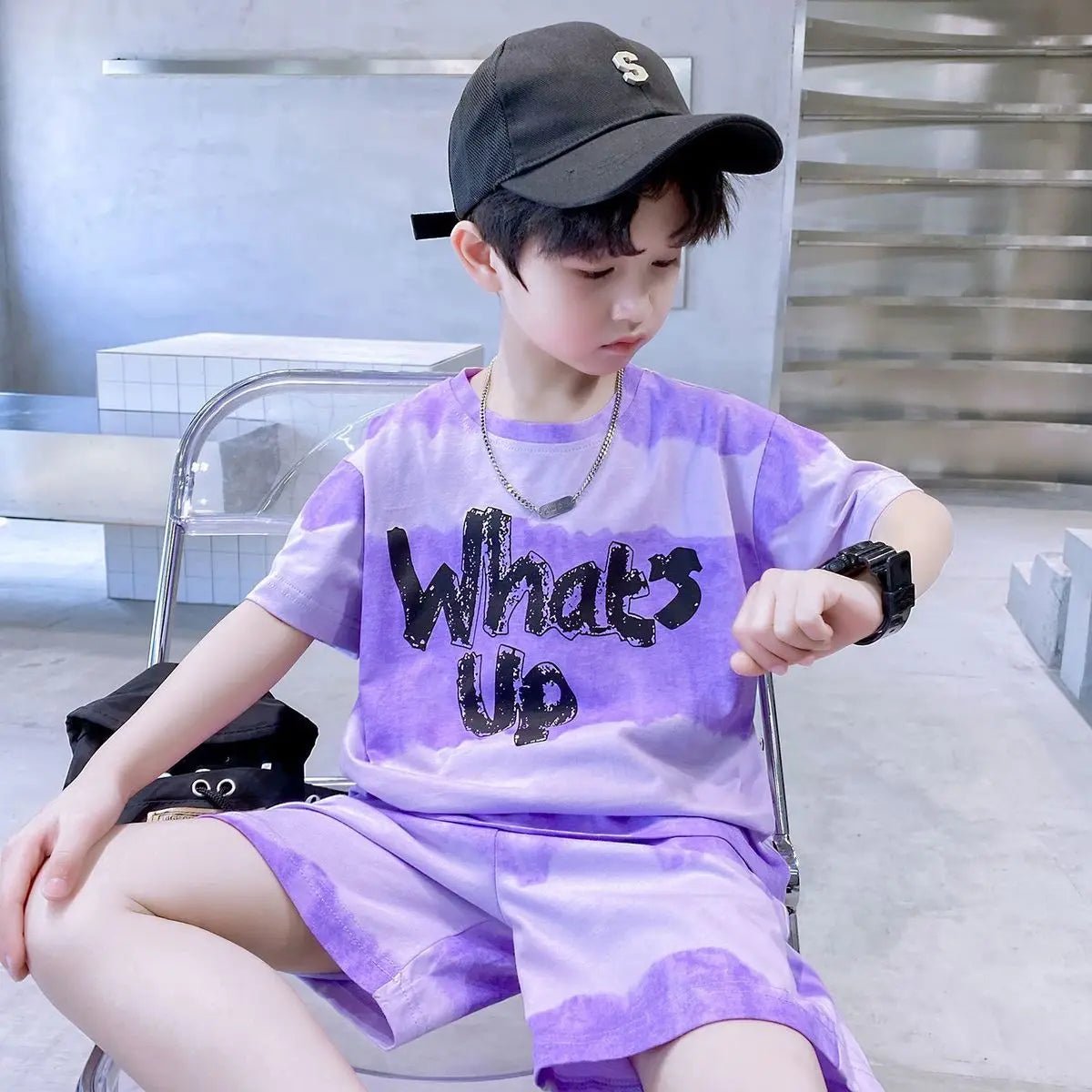 Teenage Boy Set kid clothing Suit Cotton Summer Outing Clothes Top Shorts 2PCS Clothing for Children's - Mom & Kids