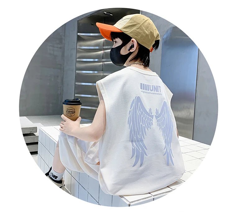 Teenage Summer Tracksuit for Boy with Shorts Tshirt 2 Piece Top and Bottom Clothes Set Kids Child Casual Cotton Outfit Suit Wear - Mom & Kids
