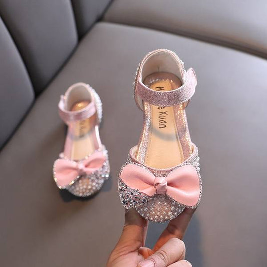 Summer New Style Girls Princess Small And Medium Children Caby Single Shoes