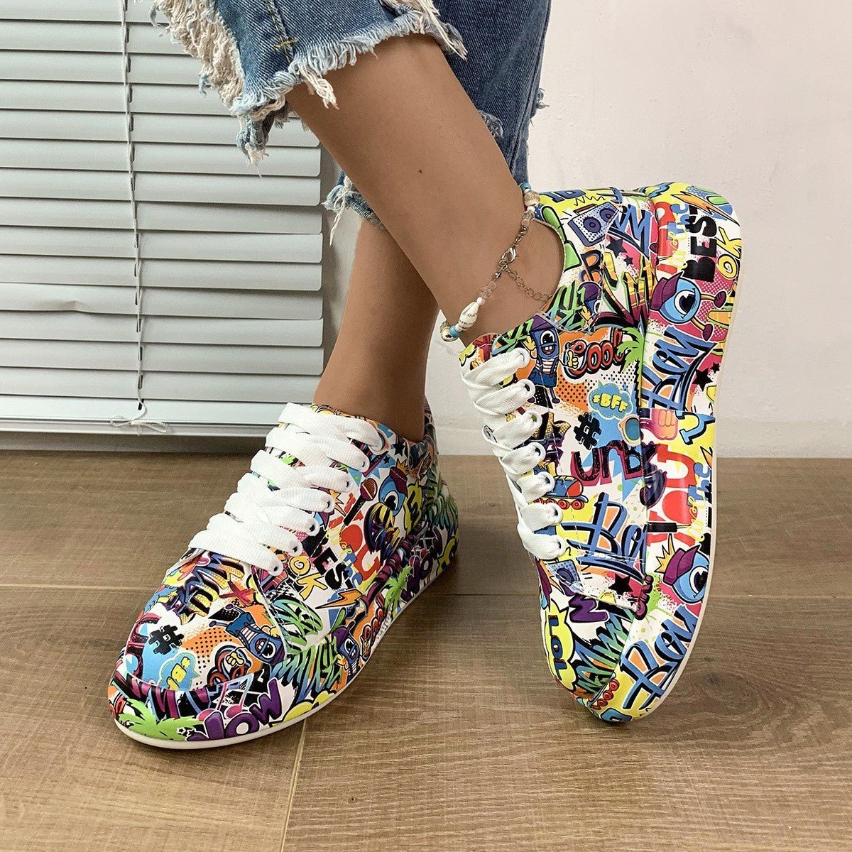 Thick Bottom Lace-up Sports Shoes Round Head (Available) - Mom & Kids