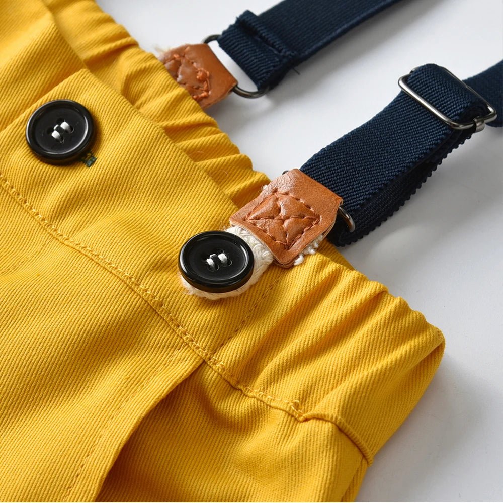 Toddler Boys Clothing Set Newborn Gentleman Suit Kids Short Sleeve Bow Tie Shirt+Suspender Shorts Casual Summer Baby Boy Clothes - Mom & Kids