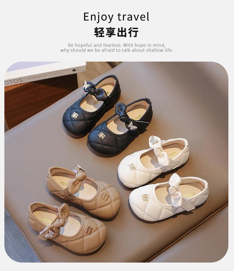 Toddler Little Girl Mary Jane Dress Shoes Ballet Flats for Kids Girl Party School Shoes Bowknot Princess Shoes 21-30 - Mom & Kids
