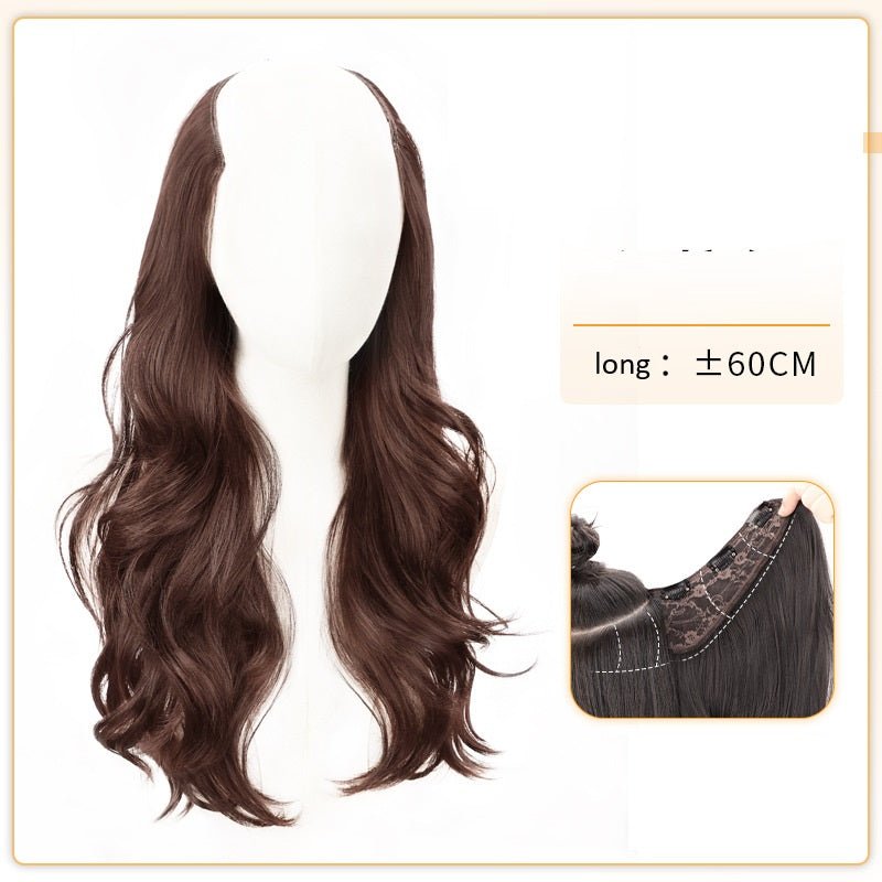 U shape curly hair volume wig Bangladesh big wave seamless hair extension natural fluffy hairstyle