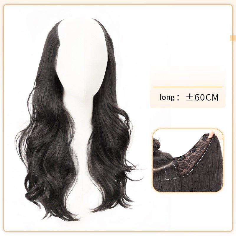 U shape curly hair volume wig Bangladesh big wave seamless hair extension natural fluffy hairstyle