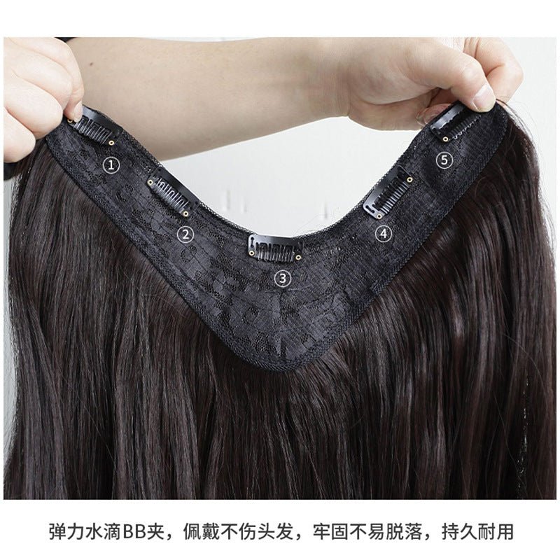 U shape curly hair volume wig Bangladesh big wave seamless hair extension natural fluffy hairstyle