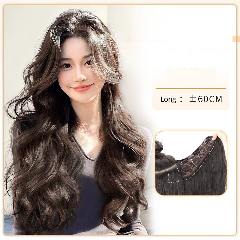 U shape curly hair volume wig Bangladesh big wave seamless hair extension natural fluffy hairstyle