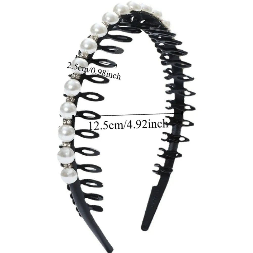 Wild Girls Non-slip Rhinestone Toothed Pearl Headband Hair Band Hair Accessories Wash Face Hair Hoop - Mom & Kids