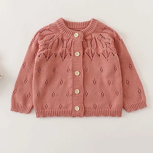 Winter Spring Baby Knitted Clothing Long Sleeved Floral Embroidery Knitting Coat Newborn Baby Girls Knitting Cardigan Sweater (Available) - Mom & Kids