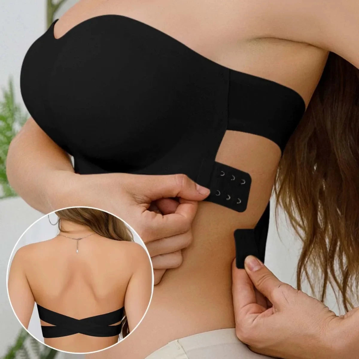 Women's strapless bra cross side buckle underwear (Available) - Mom & Kids